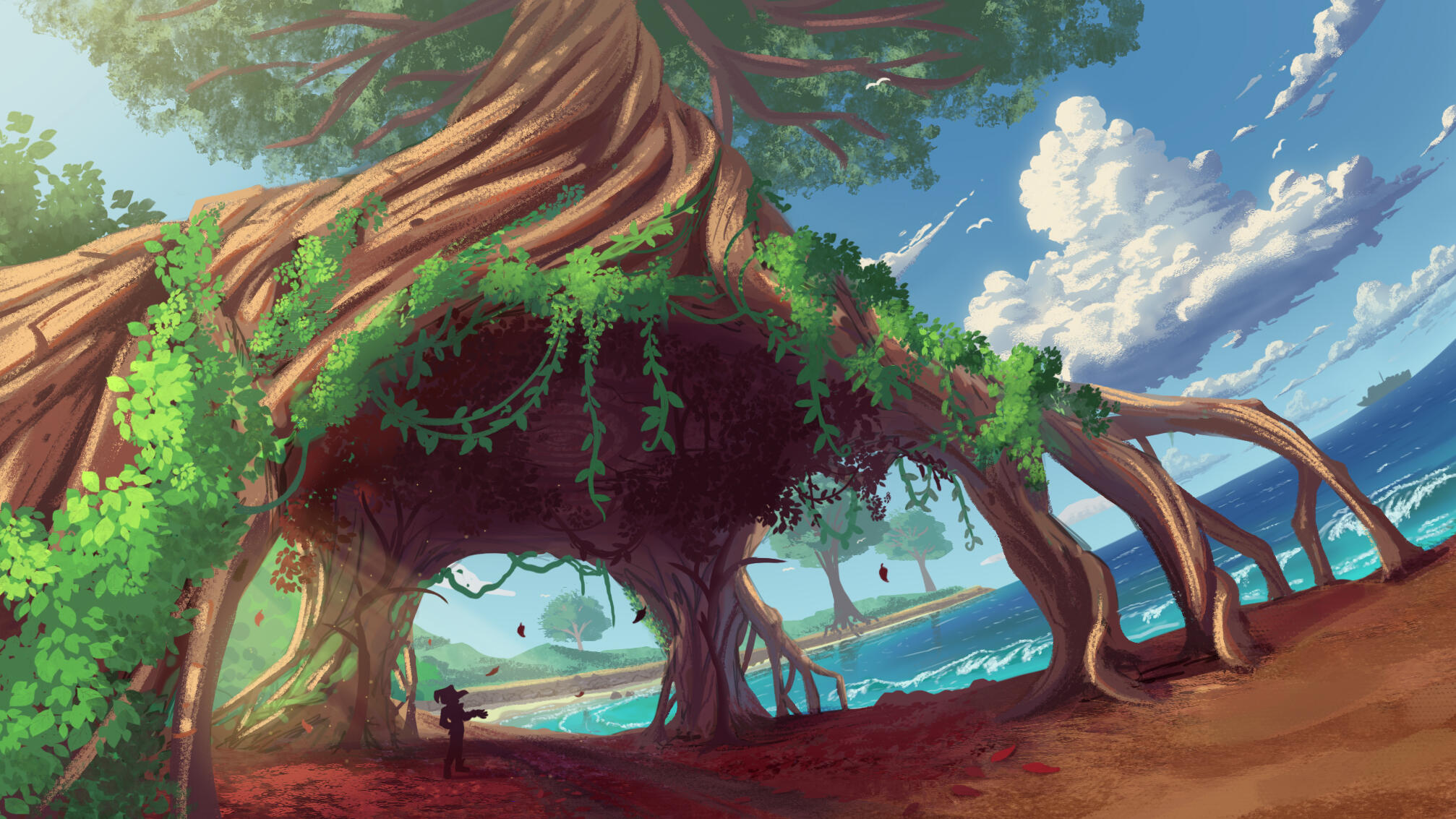 Dream tree illustration I had a dream and I liked how the place looked so I illustrated it!